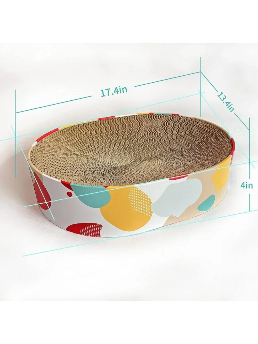 New Oval Cat Scratcher Lounge Bed Durable Scratch Pad for Large Cats